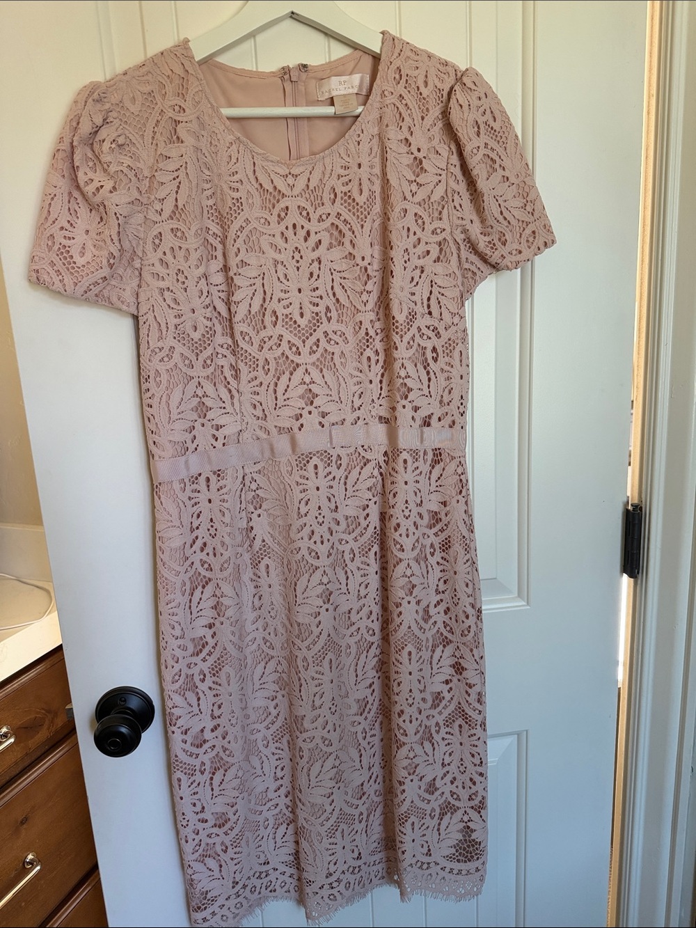 Rachel Parcell Blush Lace Midi Dress
